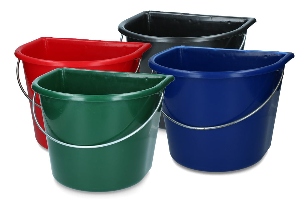 Bucket with flat side 15 l Green