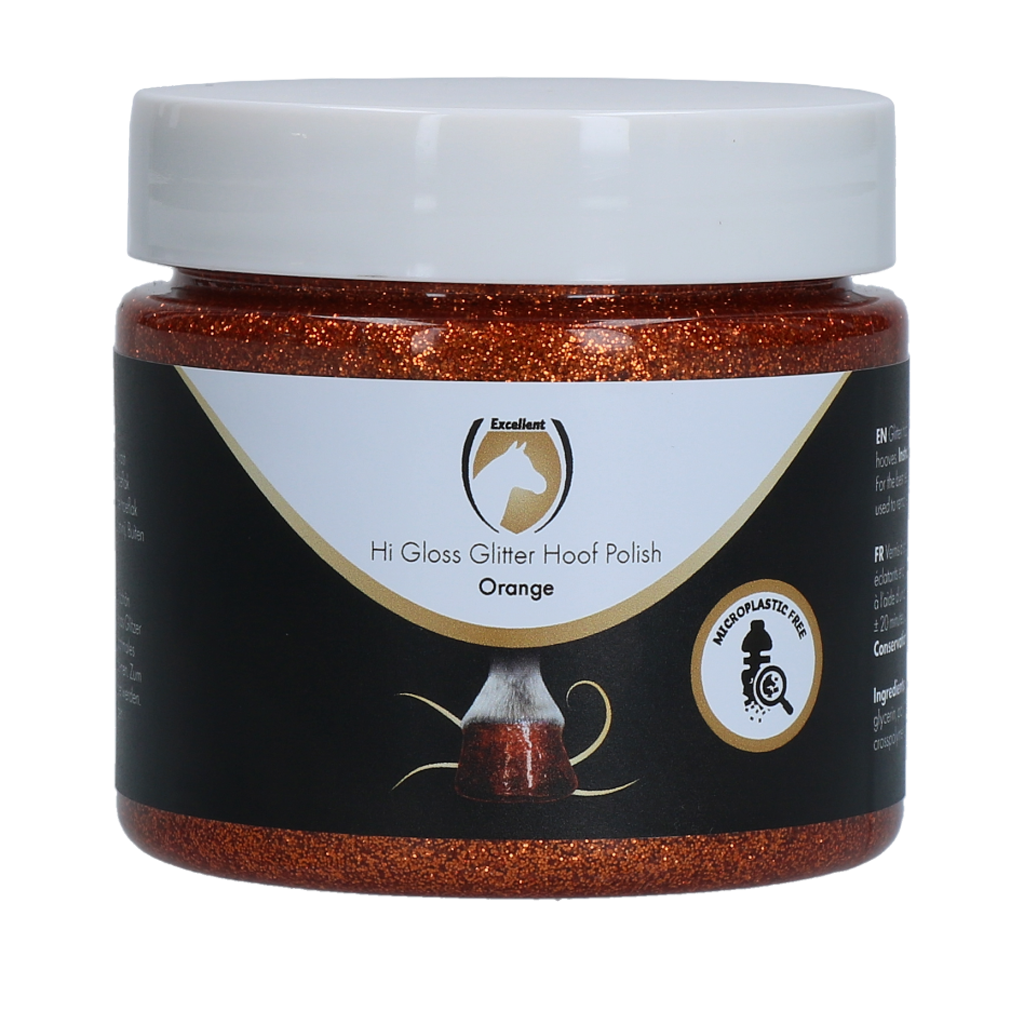 Excellent Horse Hi Gloss Glitter Hoof Polish Orange 150 ml