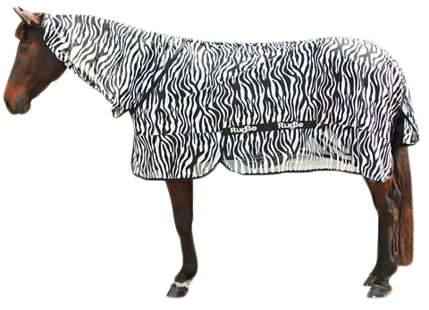 Fly & Eczema Blanket Zebra with neck-section 195cm 175 cm