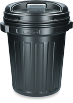 Storage Bucket with lid Black 40 litres Black