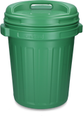 Storage Bucket with lid Black 40 litres Green