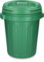 Storage Bucket with lid Black 40 litres Green