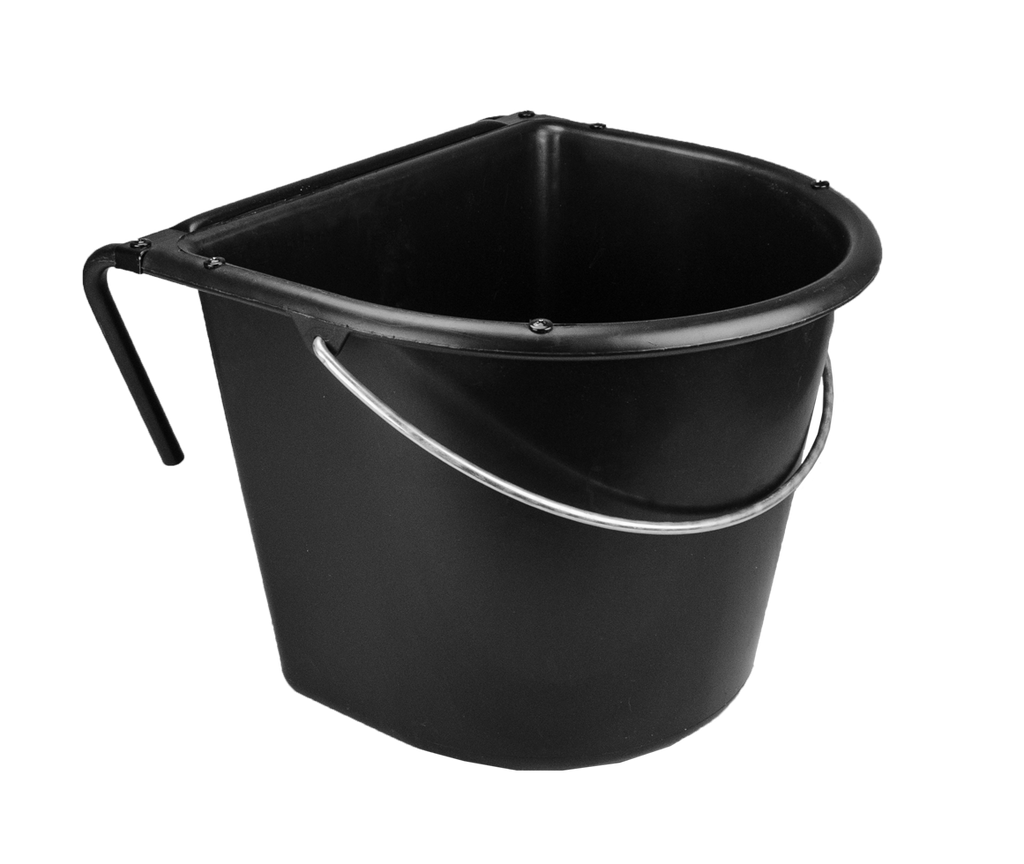 Feed trough 15 l with hook and handle Black