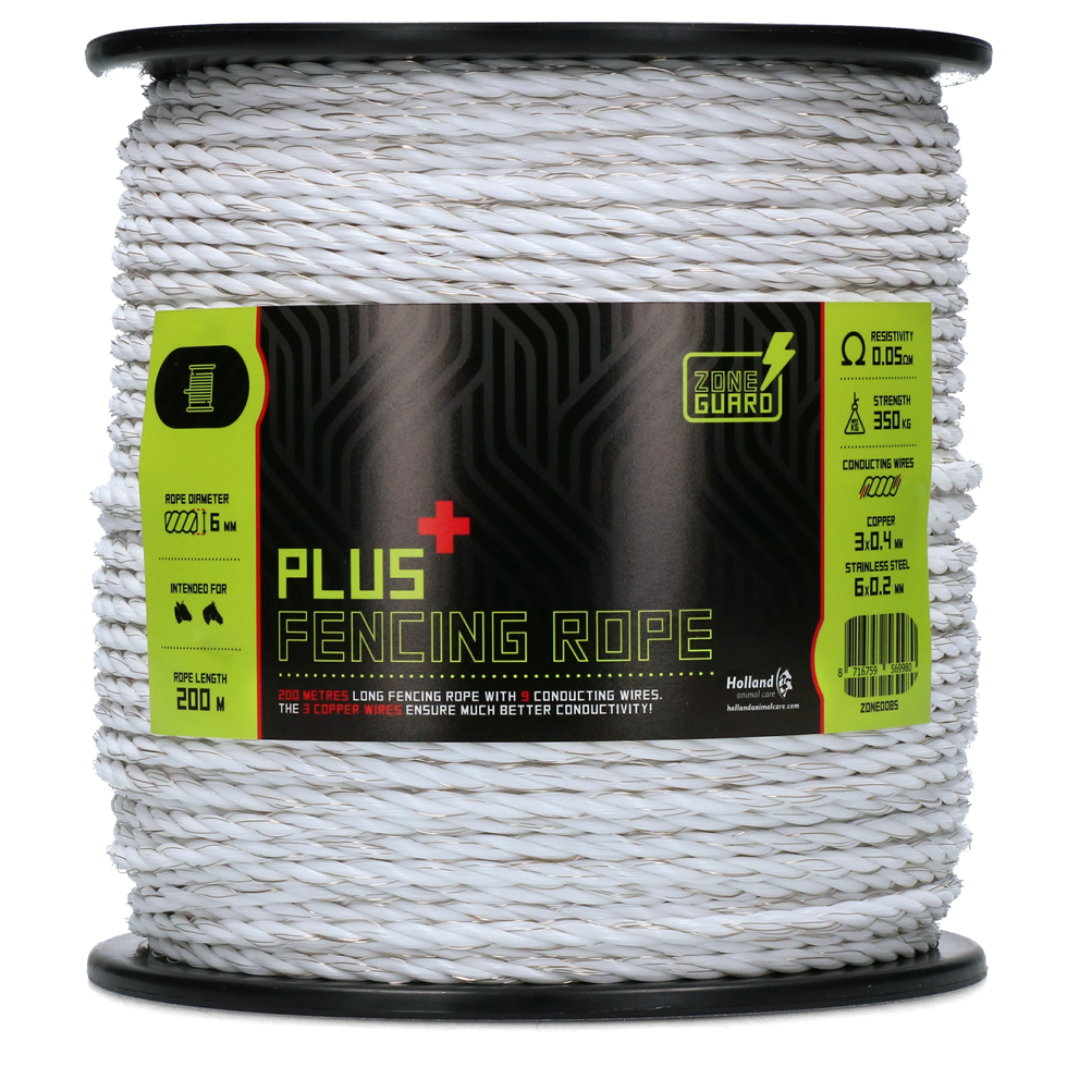 ZoneGuard 6 mm Plus fencing rope white 200 m
